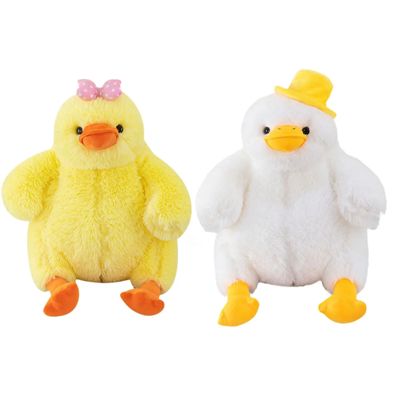 Plush Duck Toy Squatting Duck Doll Cartoon Soft Animal Plush Doll Duck Stuffed Animal Toy for Children Kids Birthday Gifts