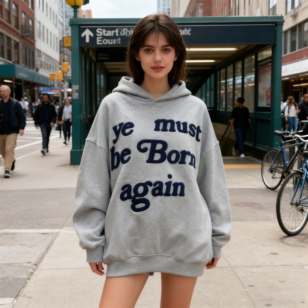 KUCLUT 1:1 CPFM YE KANYE, jersey con estampado bordado de la mejor calidad, sudadera holgada 100% de algodón, Sudadera con capucha Vintage de gran tamaño para hombres