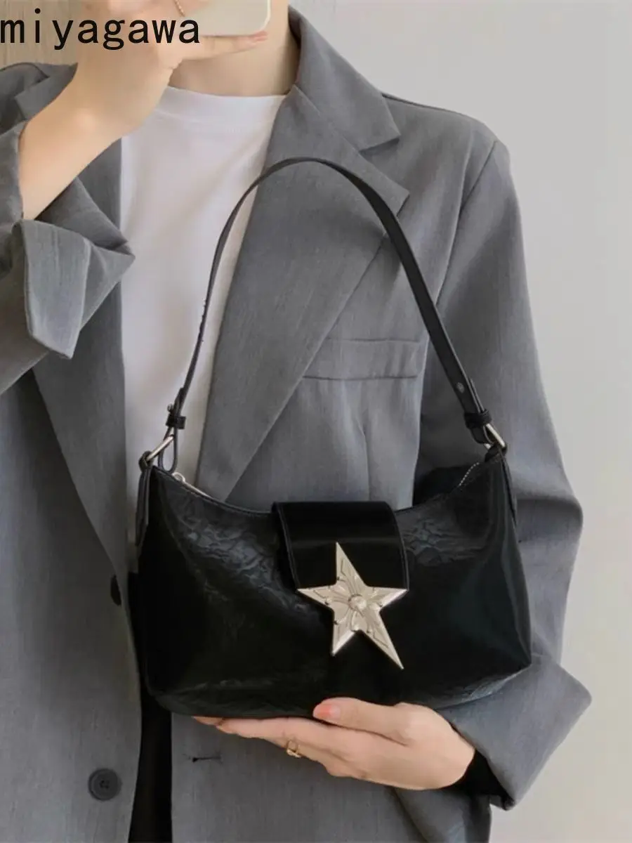 תיק תחתון רטרו Miyagawa עבור נשים בשנת 2024 חדש Millennium Spicy Girl אופנתי נייד Y2k תיקי כתף