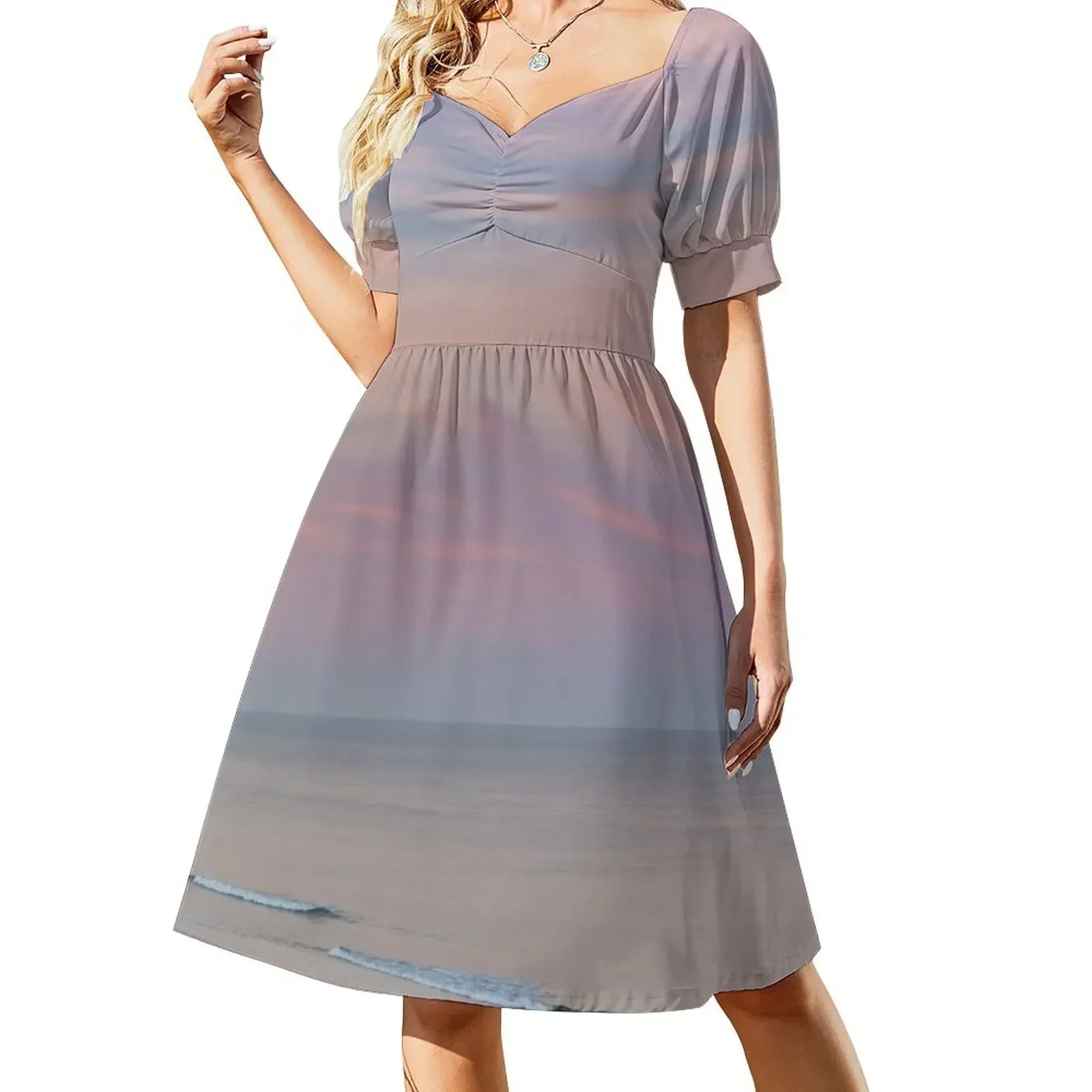 

Tequila Sunrise Beach Short-Sleeved Dress women's summer dresses 2025 sexy dress chic and elegant evening dress