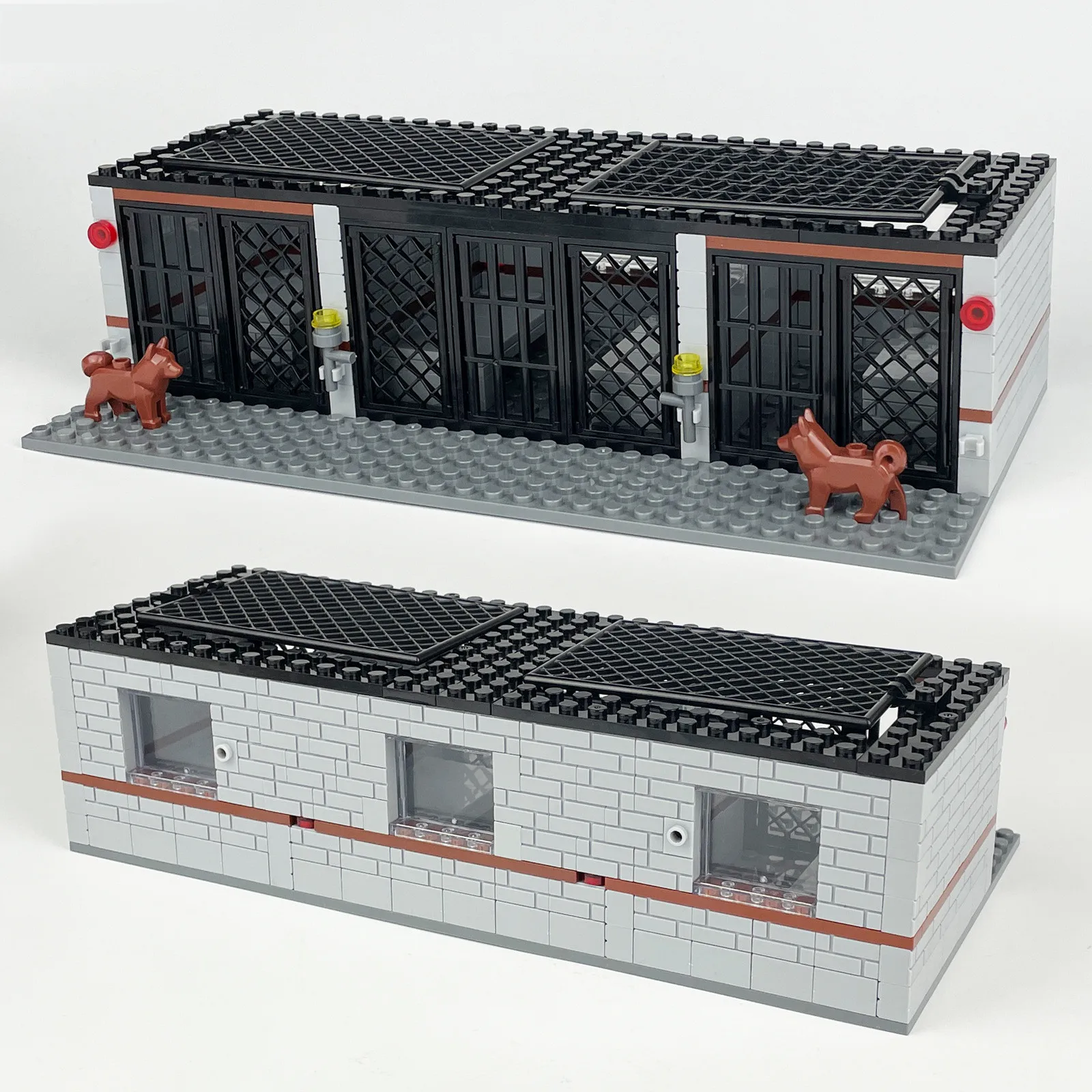 267pcs Military Police Scorpion Cave Prison Cell Model Iron Wire Mesh Cage Police Dog Accessories Building Blocks Toys For Kids