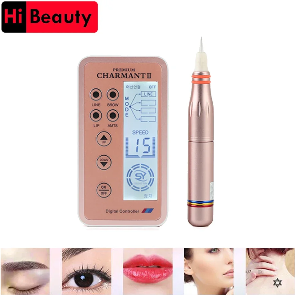 

1 Set Charmant 2 Orange Digital Tattoo Pen For MTS Permanent Eyebrow Lip Line Shader Makeup Microneedling Machine Device Tattos