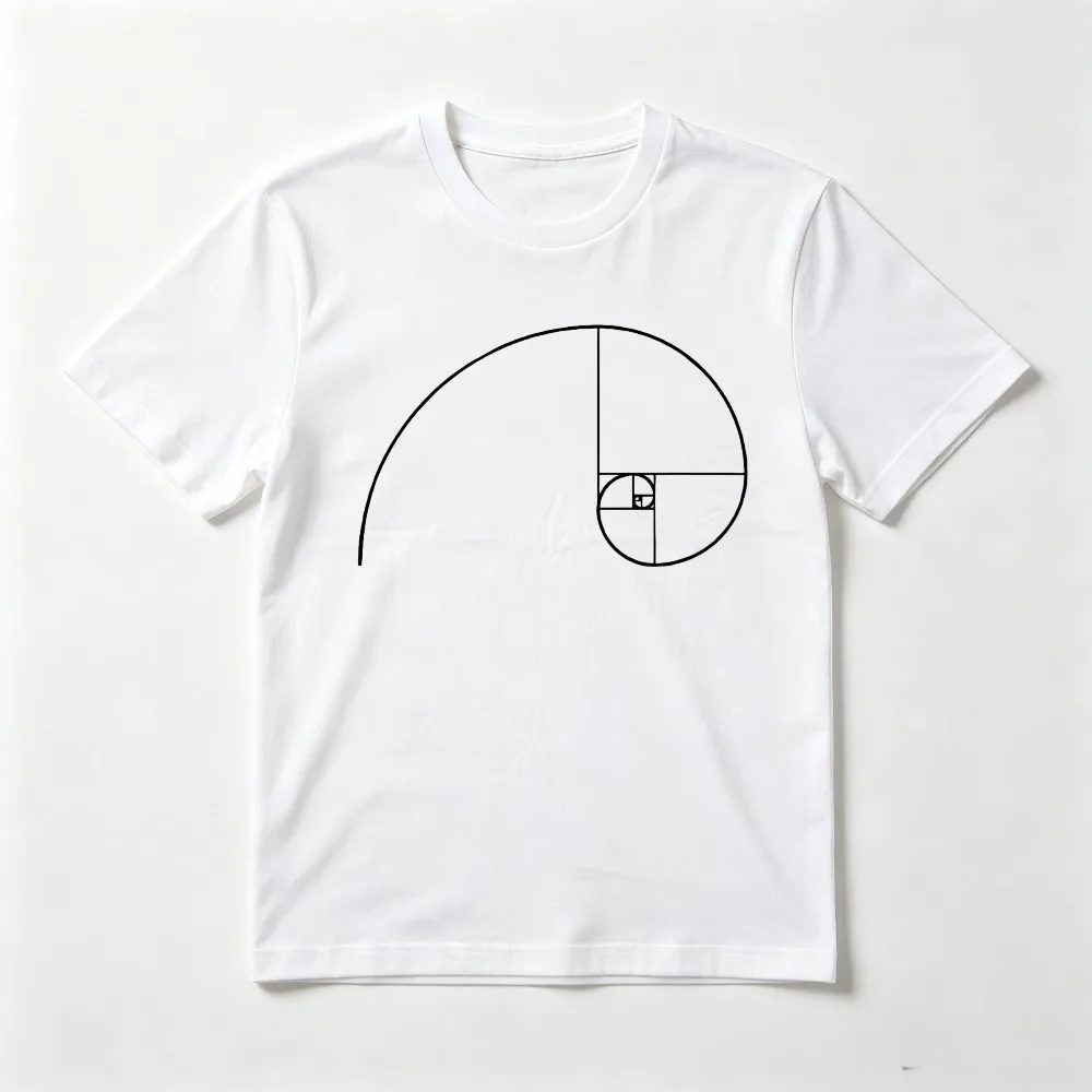 Fibonacci Spiral Golden Ratio Mathematics Geometry T-Shirt Casual Fashion Short Sleeve O-neck Breathe Comfort Man Women Tees