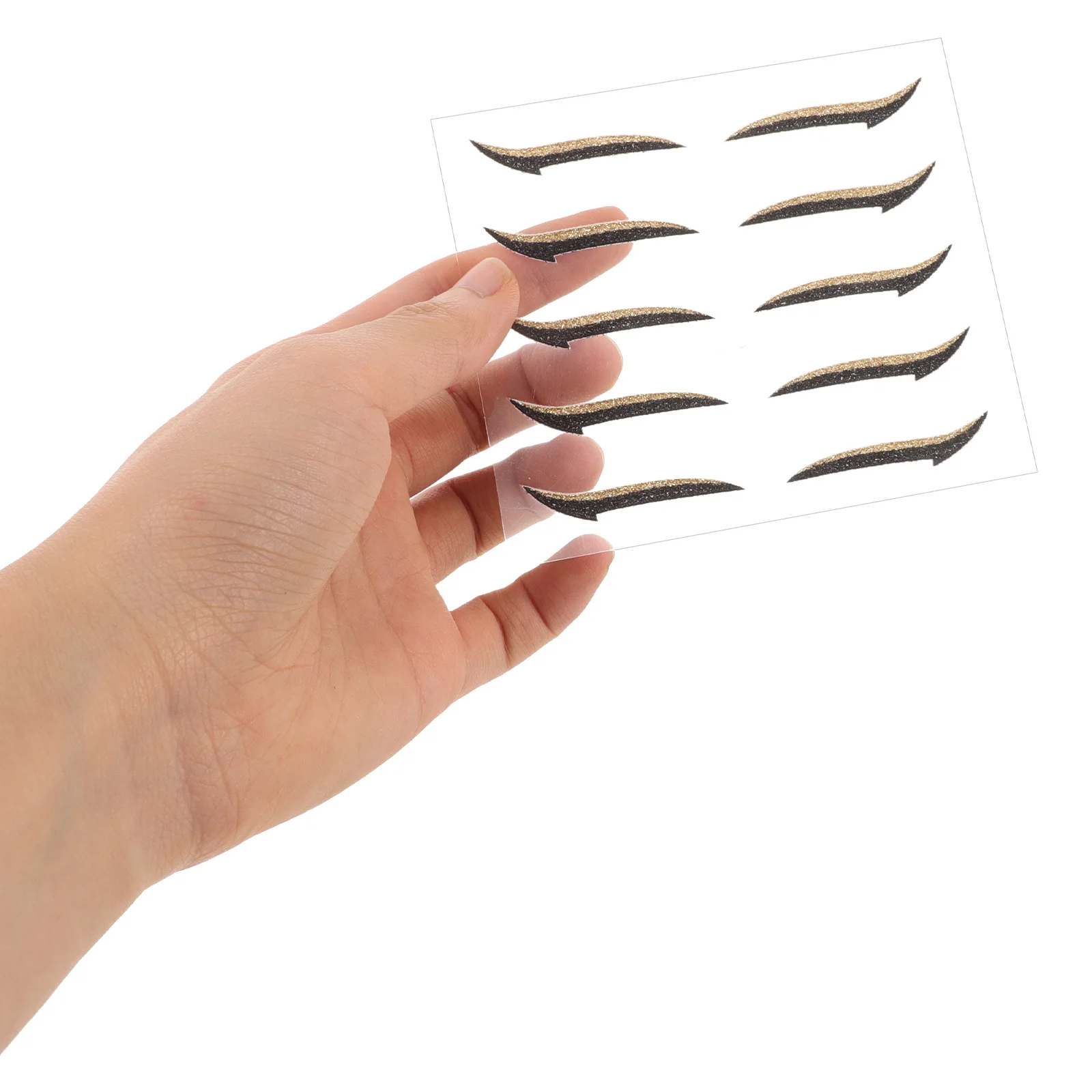 5쌍 스틱온 아이라이너 글리터 셀프 접착식 아이라이너 스티커 파티 메이크업 아이라이너 스티커 여성용 글리터 라이너