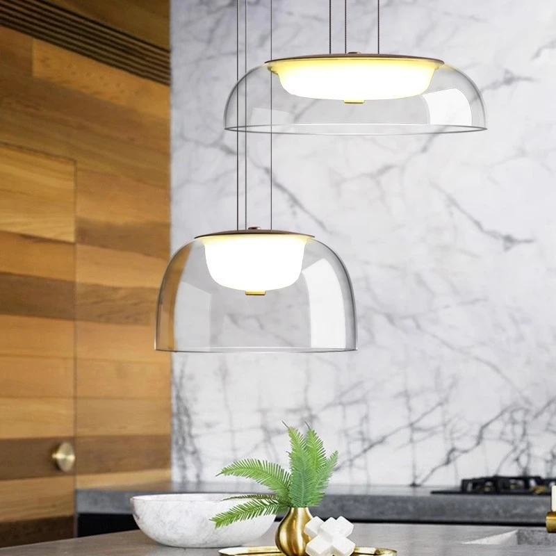 

Postmodern Light Luxury Living Room Creative Personalized Bar Glass Bedhead Dining Room LED Single Head Pendant Light