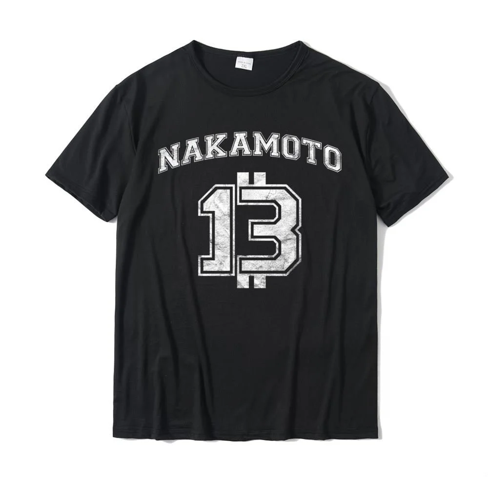 Satoshi Nakamoto Bitcoin Logo College Team Style Distressed T-Shirt Tops T Shirt Oversized Unique Cotton Men T Shirts Casual