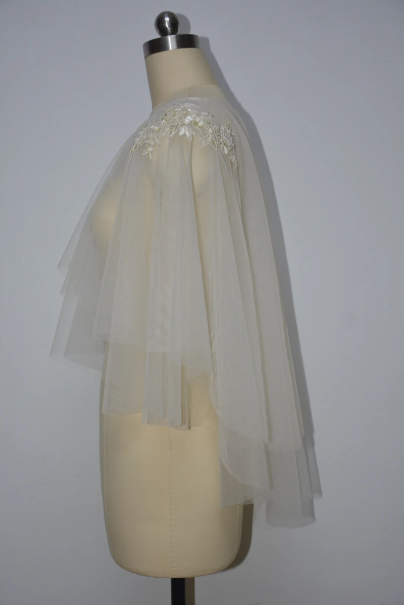 Estate Tulle sposa mantello semplici giacche da sposa donna cappotto avvolgente Bolero mantello Shrug giacca da sposa scialle da sposa personalizzato