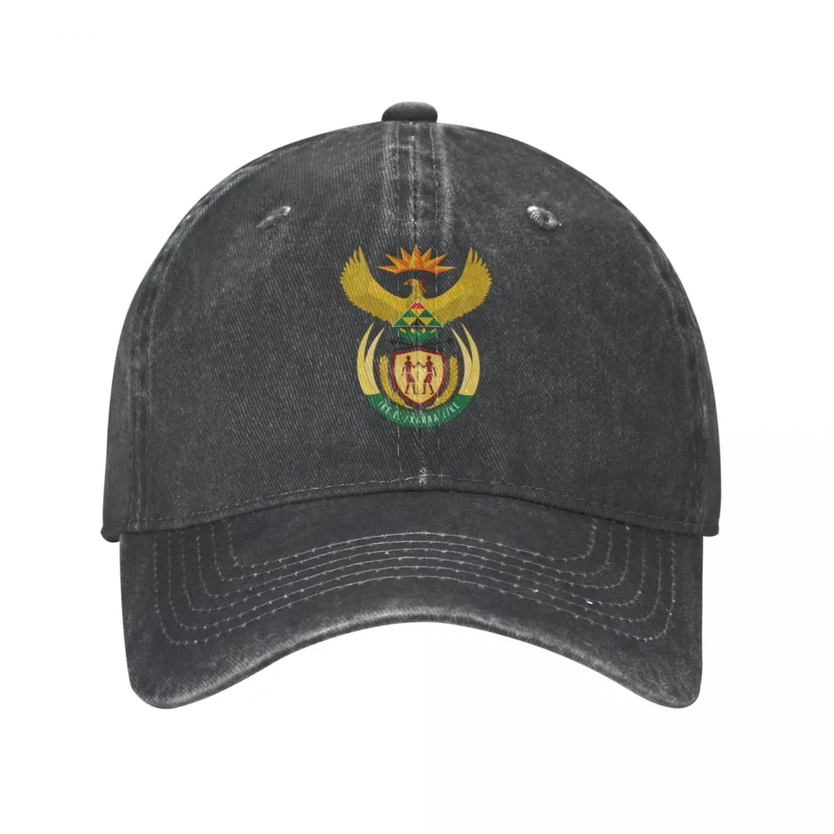 Men Baseball Cap South Africa Emblem Charcoal Washed Denim Classic Vintage Cotton Dad Trucker Hat Unisex Adult