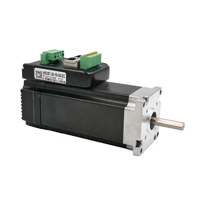 Motor de ônibus de campo Ethercat iHSV57-30-18-36-EC 180W Servo motor CA integrado com controlador de acionamento 36V 3000rpm para impressora 3D