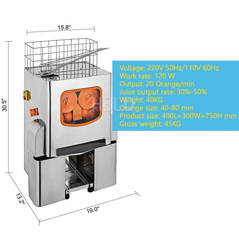 Commercial Citrus Beverage Extractor Automatic Orange Juicer For Restaurant And Supermarket
