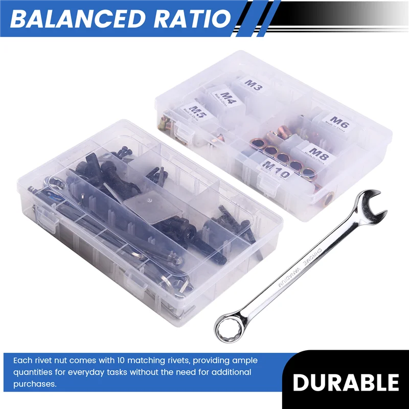 AUAU-Rivet Nut Tool Riveting Manual Threaded Hand Riveter Inserts Metal License Plate Rivet Or Threads For Cars Tool