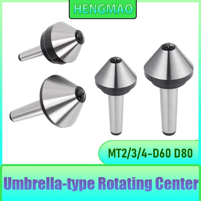 MT2 MT3 MT4 D60 D80 Morse Tapper Cone Mushroom Head Center Umbrella-type Rotating Center High Precision CNC Lathe Live Thimble