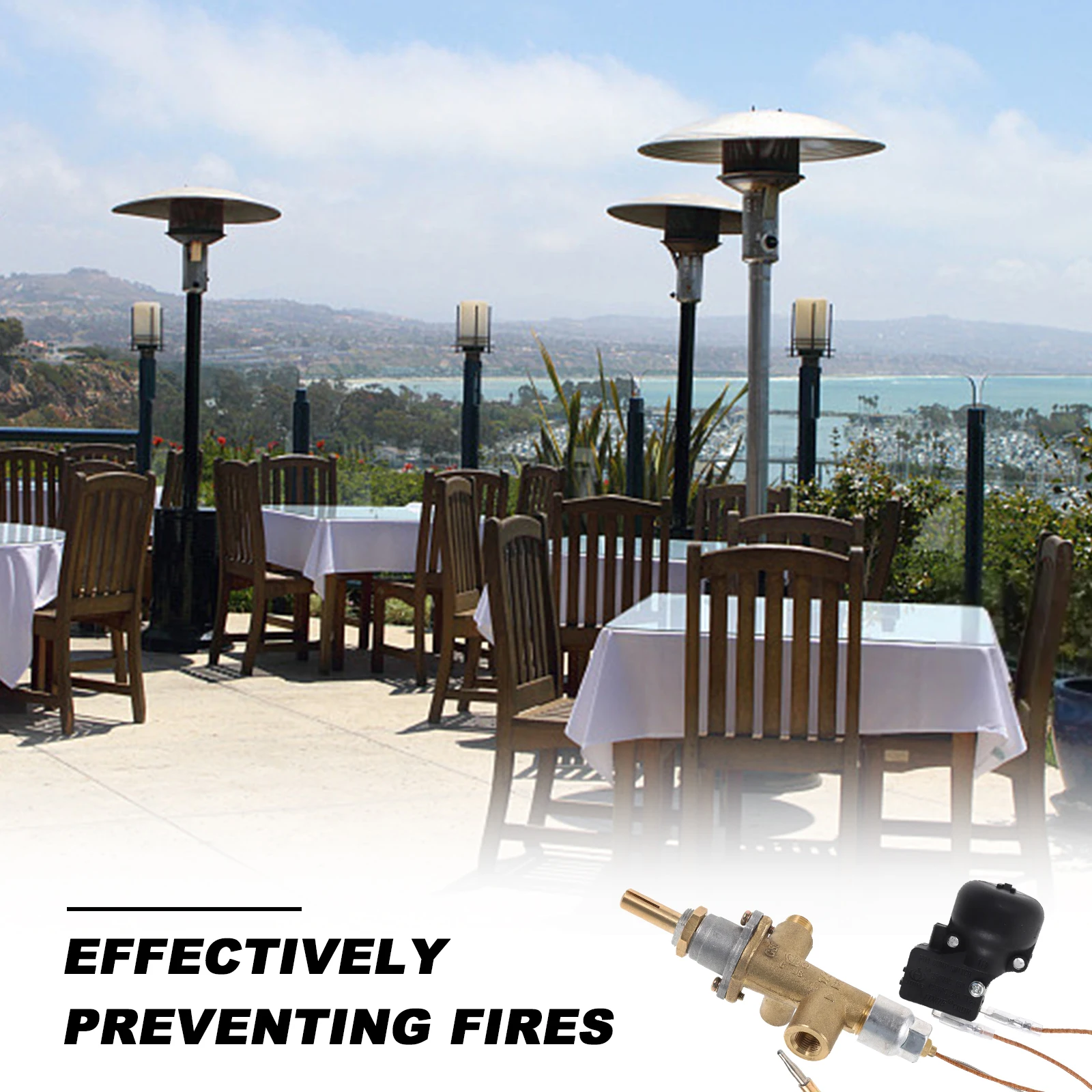 

Outdoor Heater Safety Components Thermocouple Tilt for Propane Gas Heaters Patio Accessories Repair Part Glass