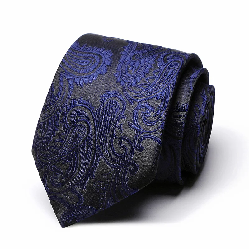 Corbatas para hombre de 7,5 cm, corbatas clásicas hechas a mano en Jacquard negro y azul a cuadros, cuello estrecho a rayas, accesorios de corbata informales ajustados, regalo