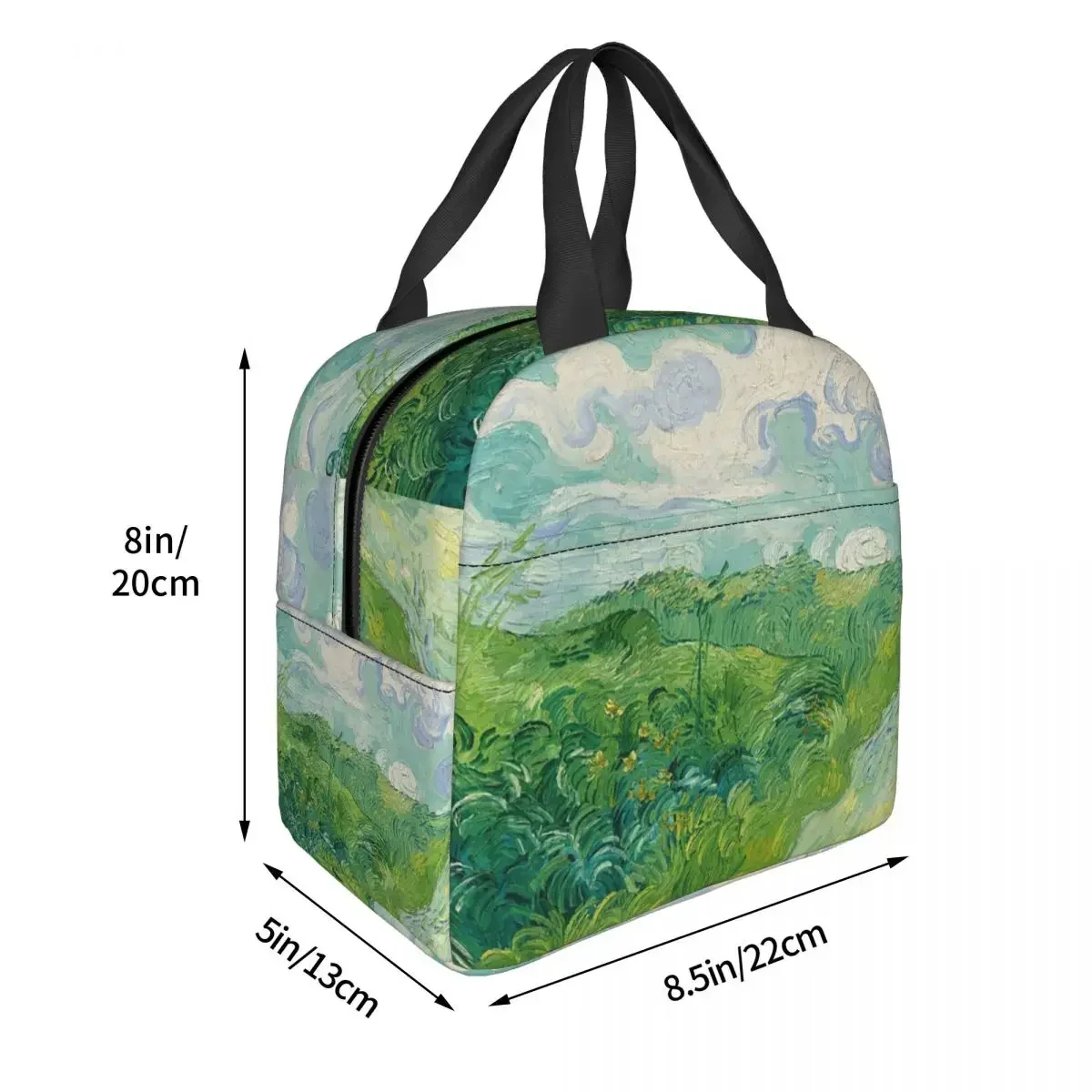 Green Wheat Fields, Auvers, Vincent Van Gogh Insulated Lunch Bag for Women Children Portable Food Boxes Thermal Lunch Box Tote