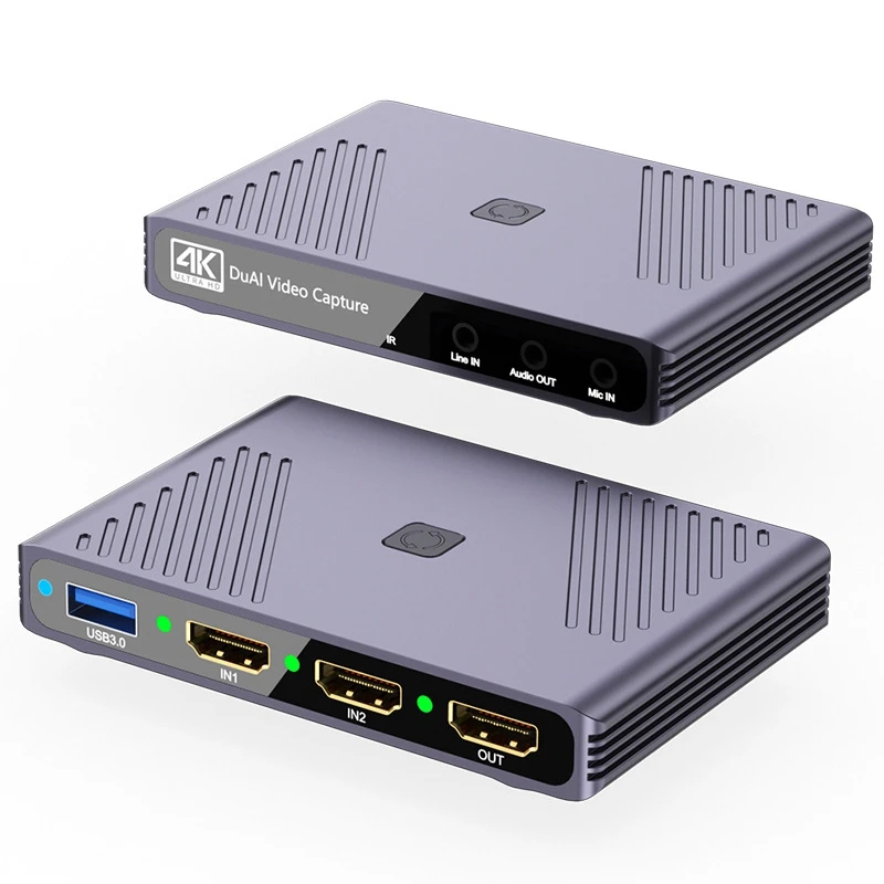 Capture card, DSLR camera, mobile phone, dual camera, 4K high-definition input, computer live streaming, YUY2 recording box