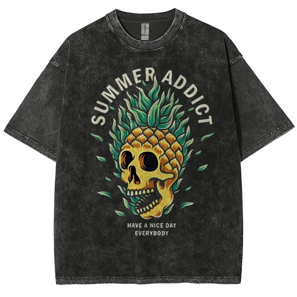 Hip Hop Streetwear Men's T-Shirt Oversized Short Sleeve Shadow Graphic Print Y2k Tops T-Shirt Clothing 100% Cotton image 5