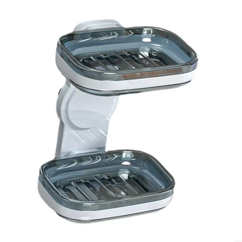 Soap Dish for Shower Bathroom Bar Soap Holder Double Layer Wall Mount Soap Savers B95B
