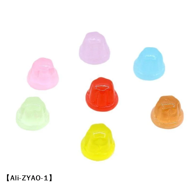 【O】10Pcs Resin Pudding Kawaii Fake Food Miniature Craft, Scrapbooking Figurine Cabochon Flatback Embellishments