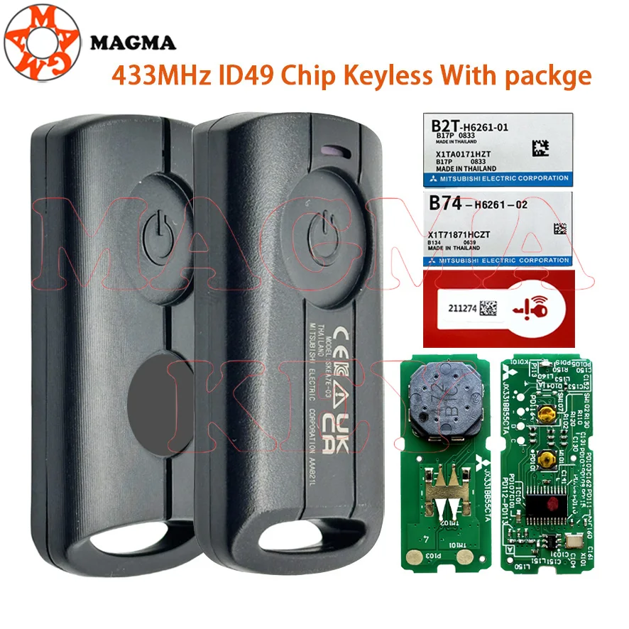 MAGMA مفتاح تحكم عن بعد لياماها NVX NVX155 XMAX XMAX300 QBIX AEROX JAUNS دراجة نارية سكوتر 433.92MHz ID49 رقاقة بدون مفتاح #1