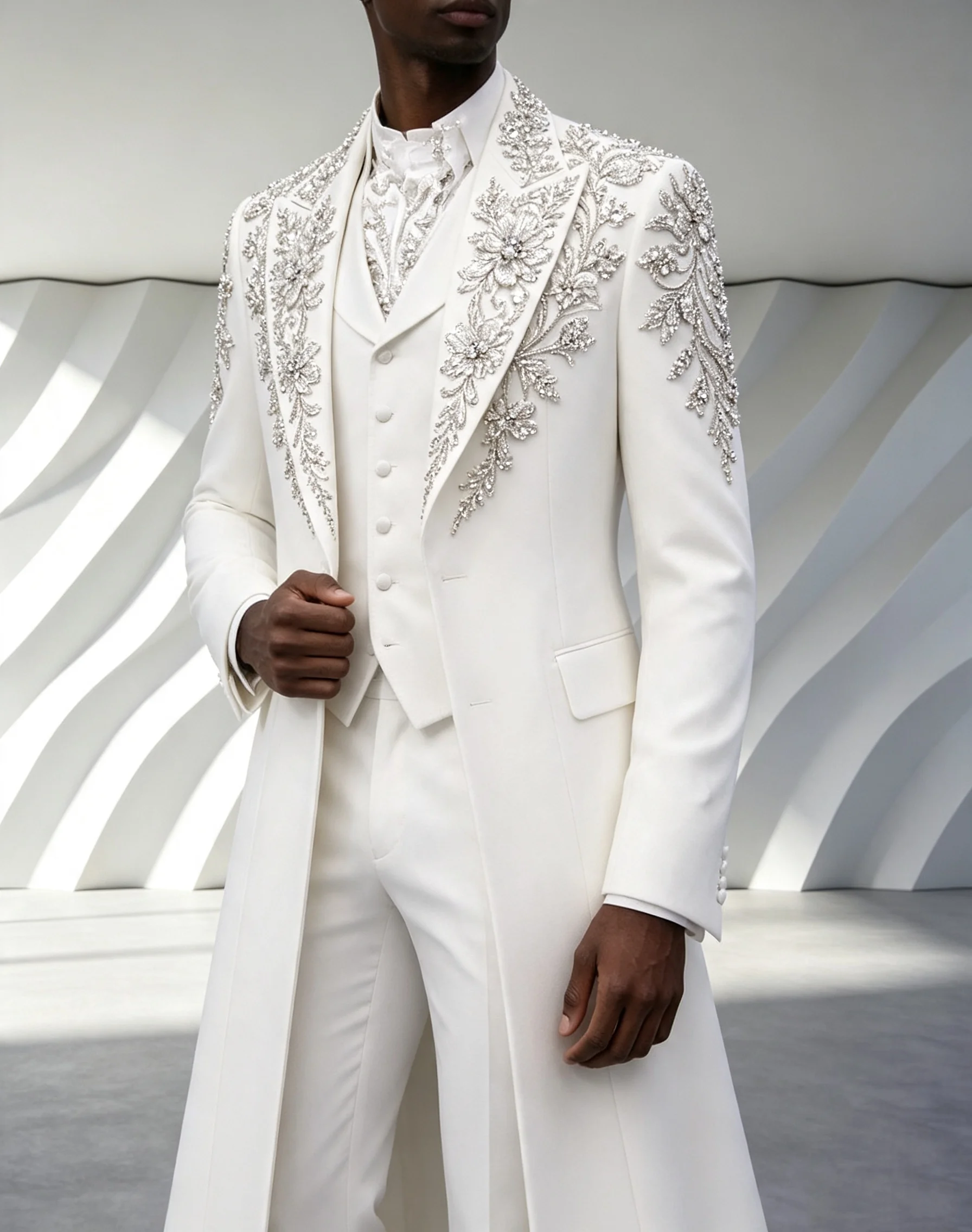 Men Formal Wear Wedding - Luxury Men's Suit For Wedding Sliver