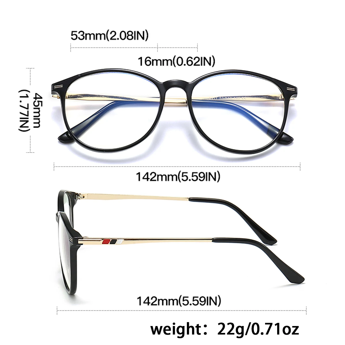 نظارات ريترو معدنية جديدة مضادة للضوء الأزرق، عصرية لمشاهير الإنترنت بنفس إطار نظارات عين القطة العصرية على طراز الكلية