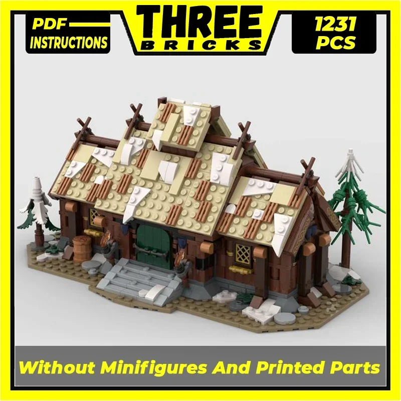 Mittelalterliche Street View Modell Moc Bausteine Viking Haus Technologie Modulare Blöcke Geschenke Weihnachten Spielzeug DIY Sets Montage