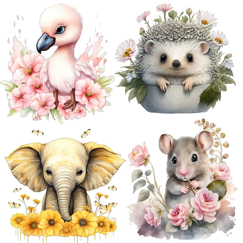 Three Ratels QD164 lovely forest animals watercolor cartoon self-adhesive wall stickers