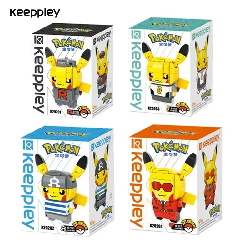 Keeppley Pocket Monster Pokemon Pikachu Psychk Charmander Assembly Block Children's Toys Kawaii Squirtle Model Gift Decoration