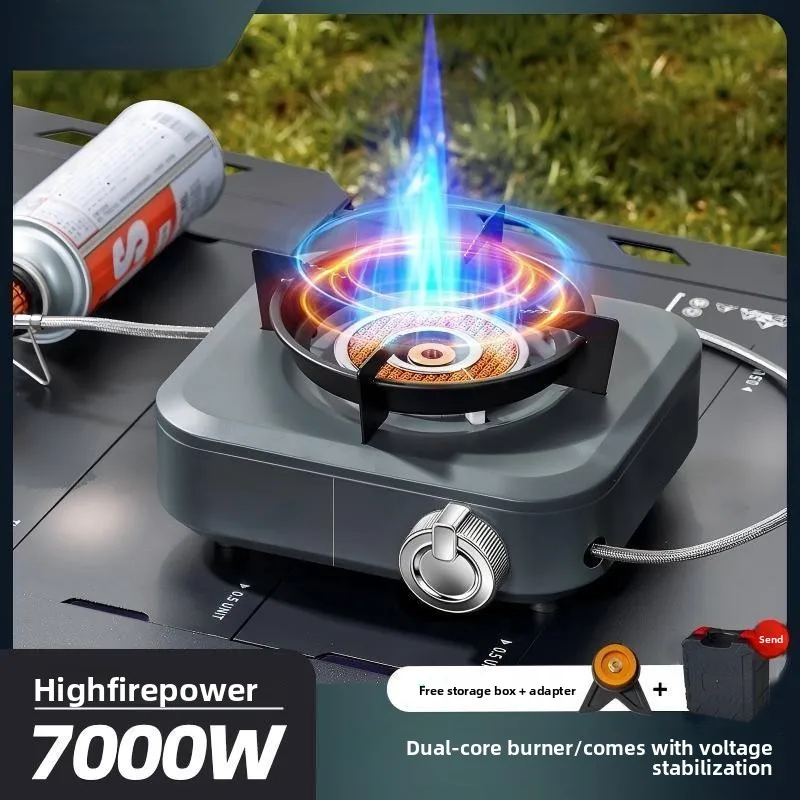 

Портативная ветрозащитная уличная плита для приготовления чая с кабелем, инфракрасная плита с прямым распылением, газовая горелка, походная посуда