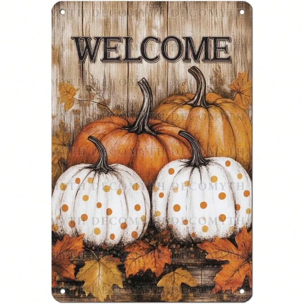 

Brand Rustic Thanksgiving Metal Sign Vintage Wall Decor Autumn Harvest Home Decor Kitchen Wall Art