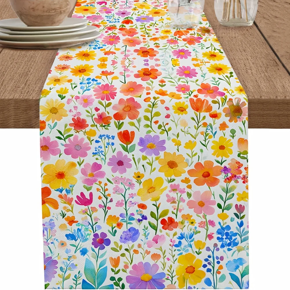 1PC Watercolor Design Tablecloth, Daily Use Table Cover, Ideal for Birthday Celebrations & Holiday Home Decor