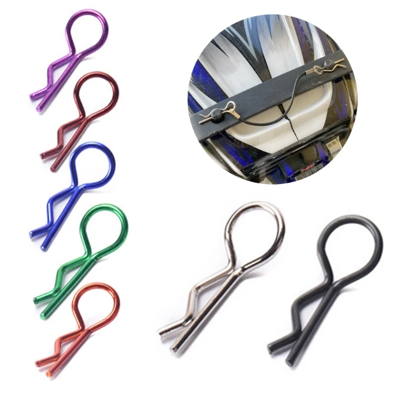 Secure Your RCs Car with Our 10pcs R-Shaped Body Clips Pins for 1/10 1/8 Model