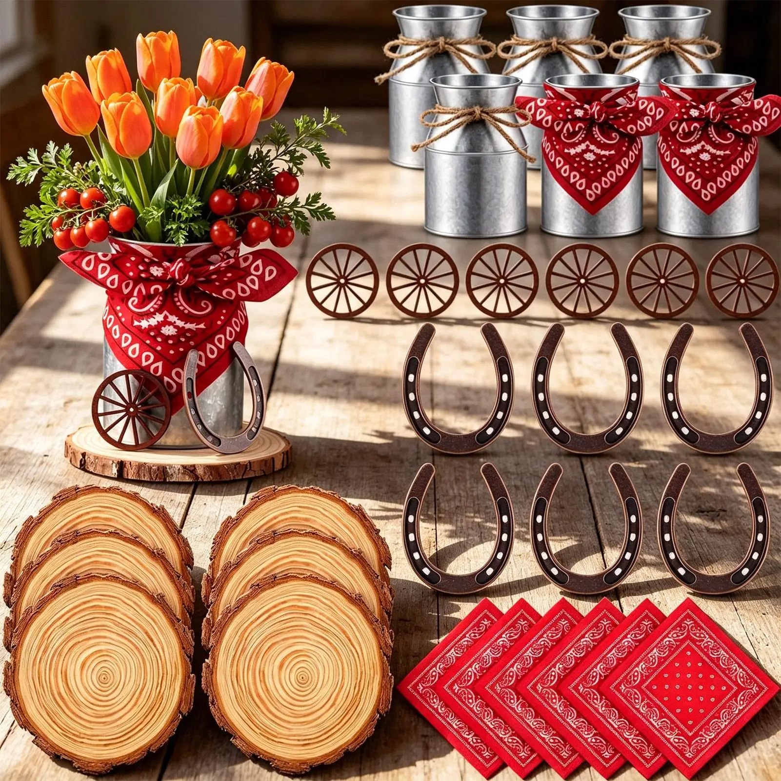 Wedding Supply Rentals - Cowboy Centerpieces for Tables Rustic Wedding