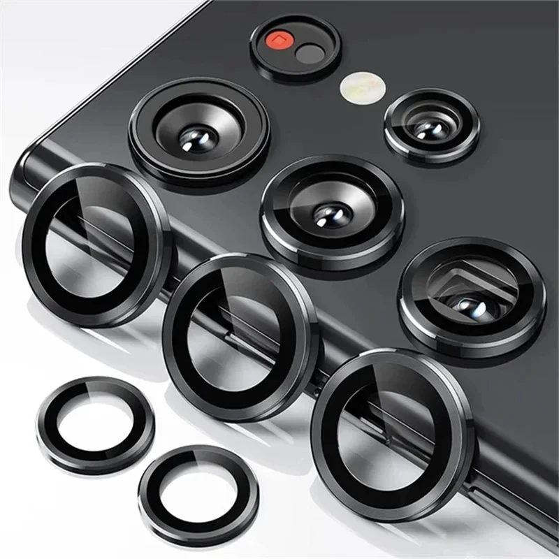 Camera Matel Ring For Samsung Galxy S25 Ultra S24 Plus S24+ s 25 S25ultra Back Lens Tempered Glass Cover Guard Rear Case Cap ﻿