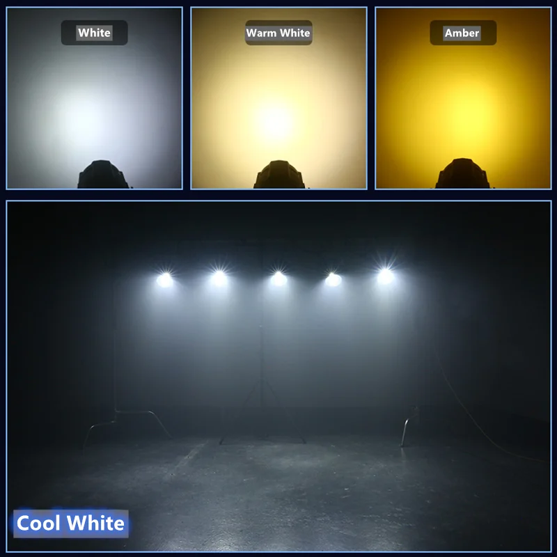 Imagem -06 - Cob Led Par Light com Escudo 200w Luz Branca e Quente Show de Palco dj Casamento Clube Bar Festa Dmx 512