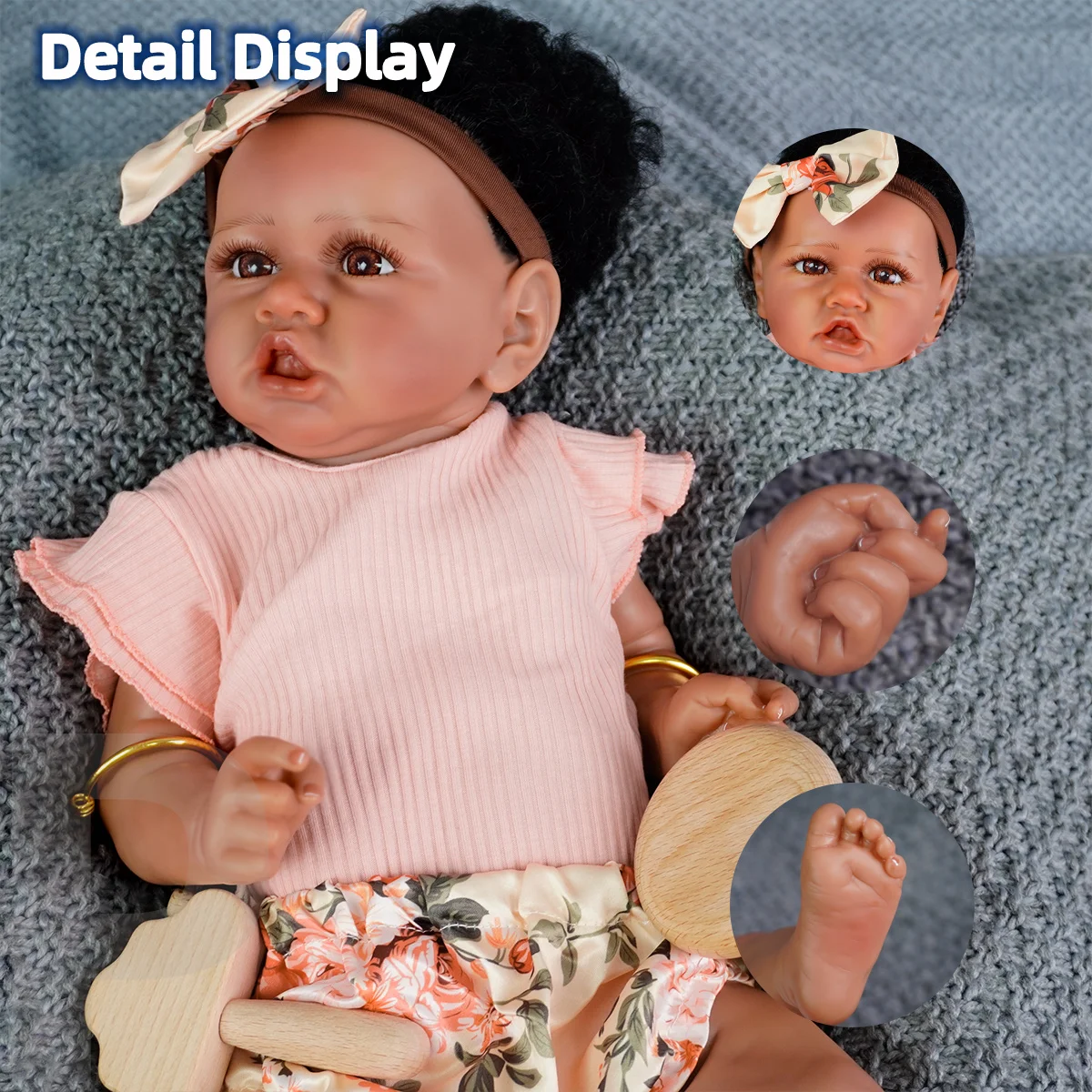 Realistische pasgeboren babypop met gewogen zachte stoffen lichaam Verjaardagscadeau Speelgoed Reborn Babypop Verjaardagscadeau Speelkameraadje voor kinderen