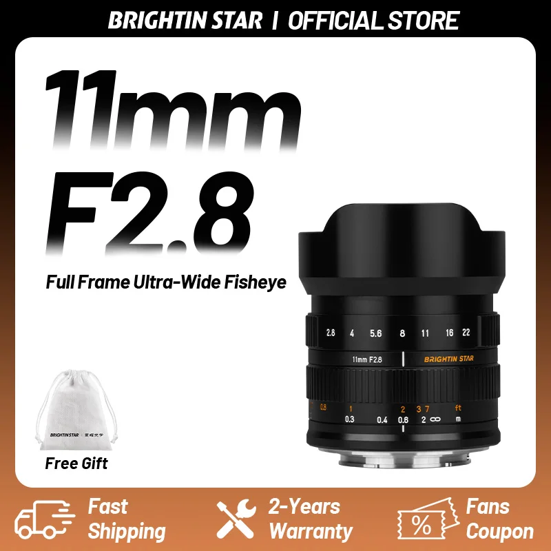 

Brightin Star 11mm F2.8 Full Frame Fisheye Ultra Wide Angle Large Aperture Lens for Sony E FE Nikon Z DSLR Camera A7C A7R A7 Z6