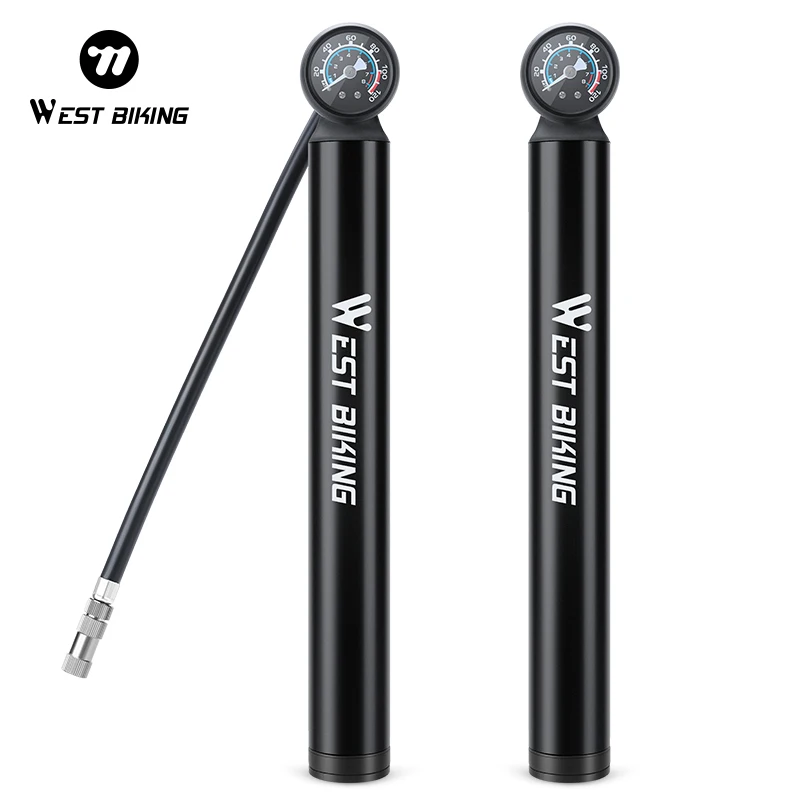 WEST BIKING  Portable Bicycle Pump Rechargeable Air Inflator 120PSI MTB Road Bike Accessories for Bike Schrader Presta Tires