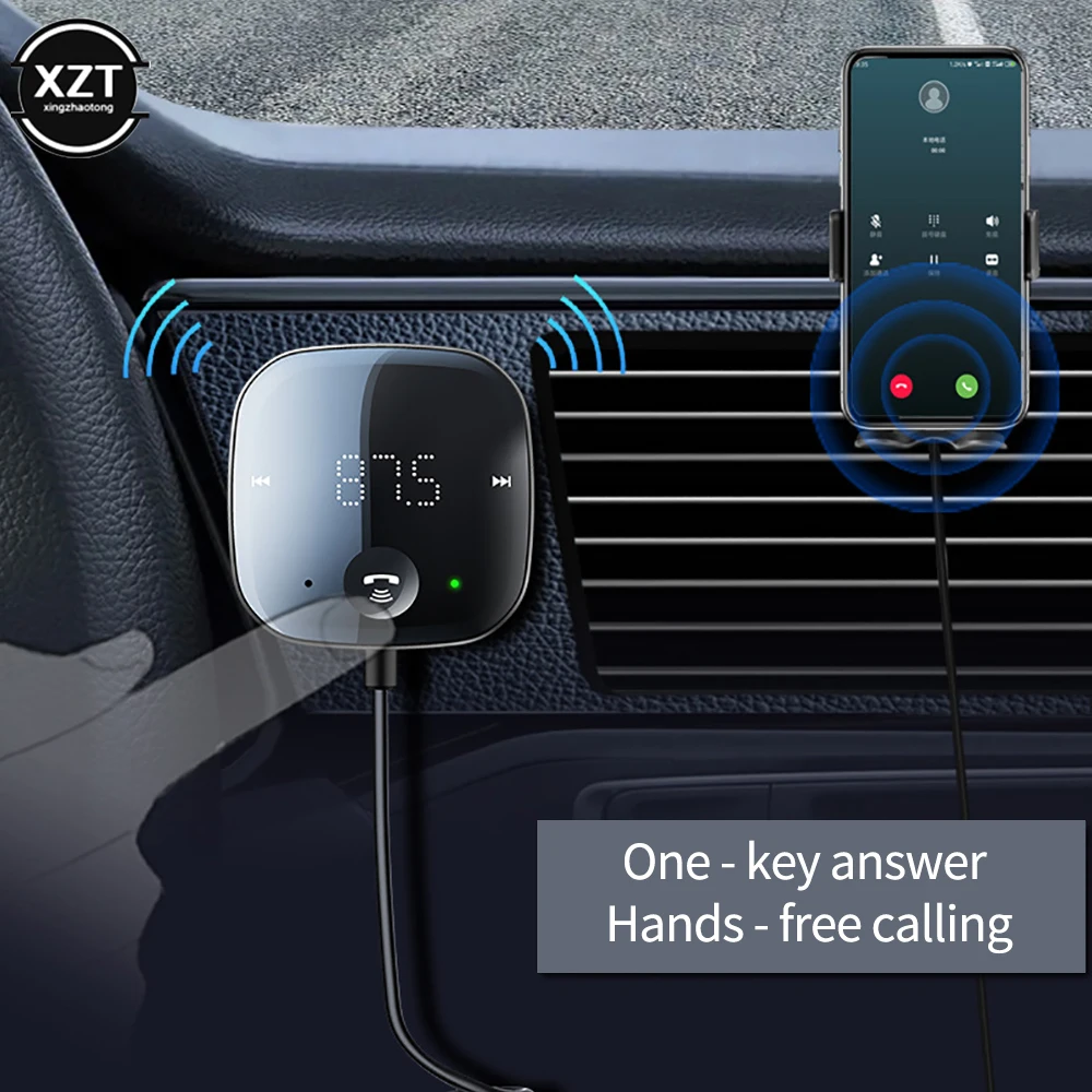 2022 XZT Bluetooth přijímač FM modulátor auto adaptér rádiový vysílač Bluetooth 5.0 bezdrátový aux audio FM rádiový vysílač handsfree souprava