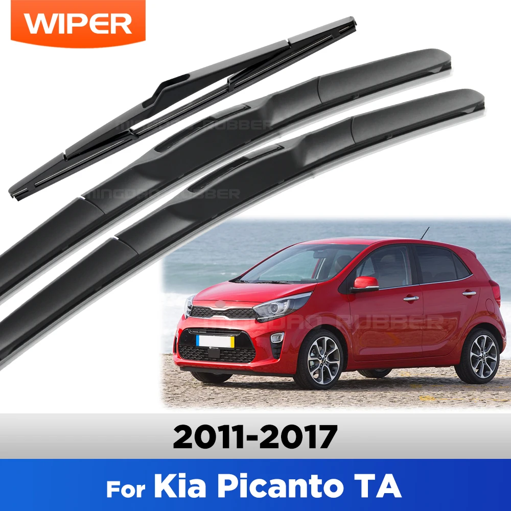 

For Kia Picanto TA 2011-2017 2012 2013 2014 2015 Wiper Front&Rear Wiper Blades Windshield Windscreen Window Brushes 24"+14"+12"