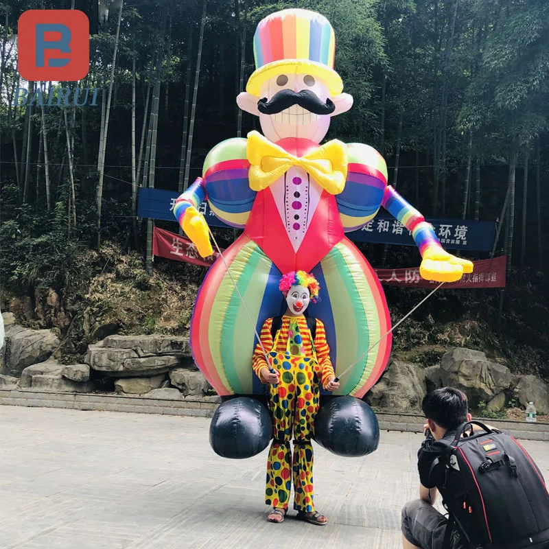 3.5M Cartoon Clown DIY Walking Dance Inflatable Air Model for Playground Performance Props Festival Supermarket Circus Puppet