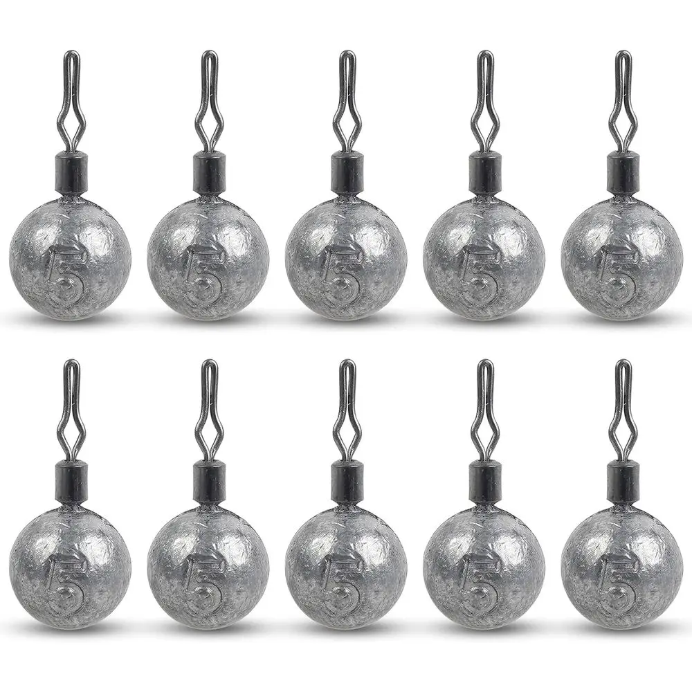 

Комплект круглых грузил Cannonball Drop Shot с вертлюгом для ловли окуня в пресной и соленой воде