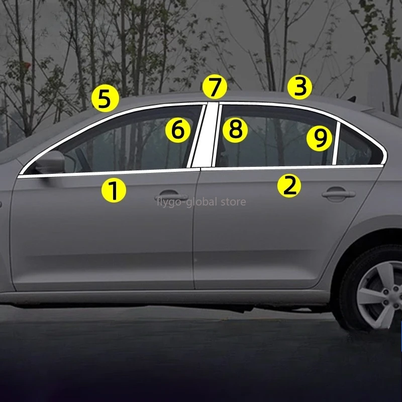 

For Volkswagen New Santana Window Bright Strip New Jetta VA3 Rapid Modified Door Window Decoration Stainless Steel Bright Strip