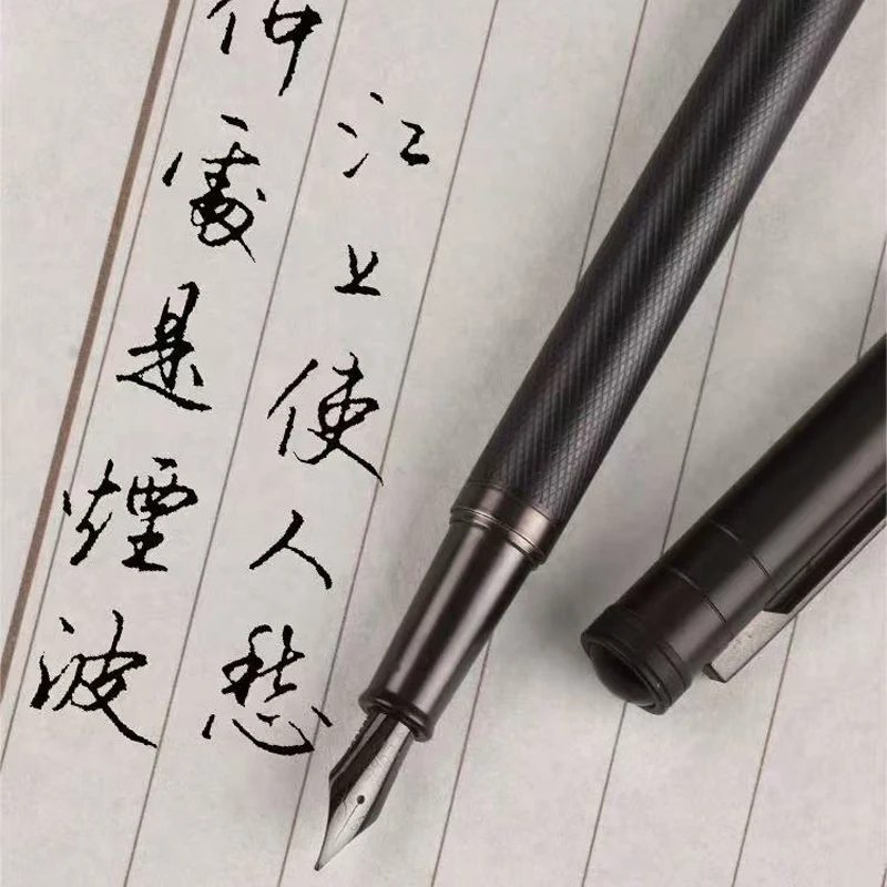 قلم حبر معدني من HERO Black Forest Titanium Black Series قلم جمالي طرف كتابة الطالب هدايا قرطاسية مكتبية للأعمال #5