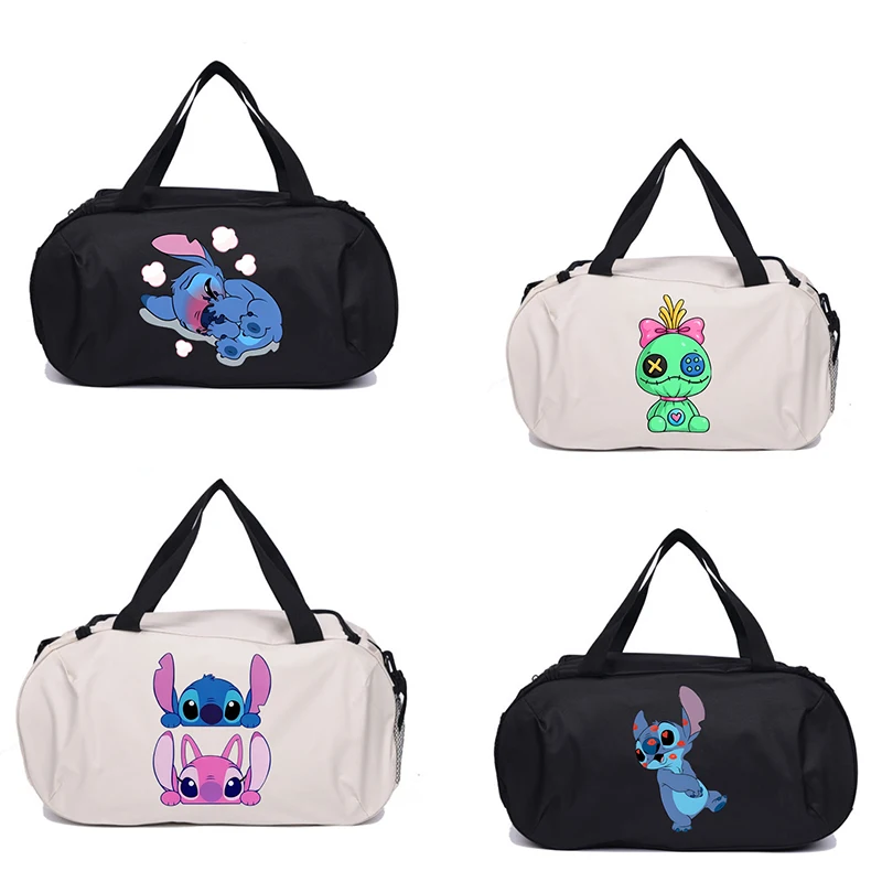 

Kawaii Disney Lilo &Stitch New Outdoor Waterproof Nylon Sports Gym Bags Women Training Fitness Travel Handbag Yoga Mat Sport Bag