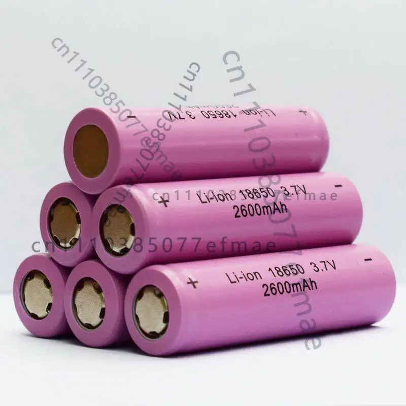 18650 flat-head lithium battery, rechargeable, 2600 milliampere-hour large-capacity battery, 3.7