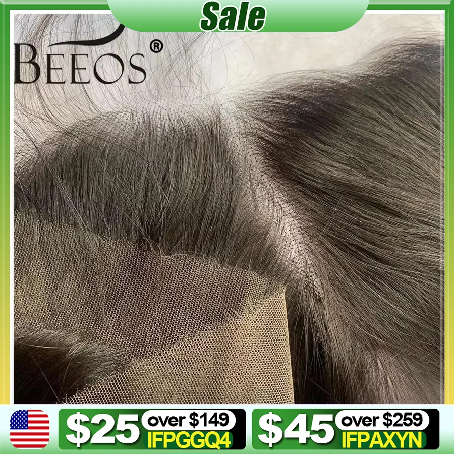 BEEOS Skinlike 13x6 HD-Spitzenfrontteil, nur vorgezupft, gerade, 6x6 5X5 HD-Spitzenverschluss, nur