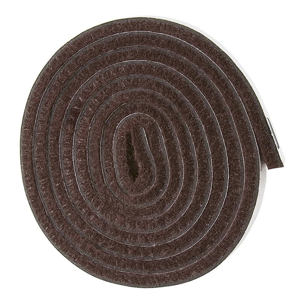 

Self-Stick Heavy Duty Felt Strip Roll for Hard Surfaces (1/2 inch x 60 inch), Brown