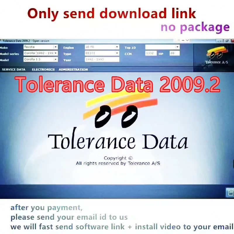 

Программное обеспечение для ремонта автомобилей. Данные допуски 2009.2 с помощью инструмента для диагностической программы автомобиля.